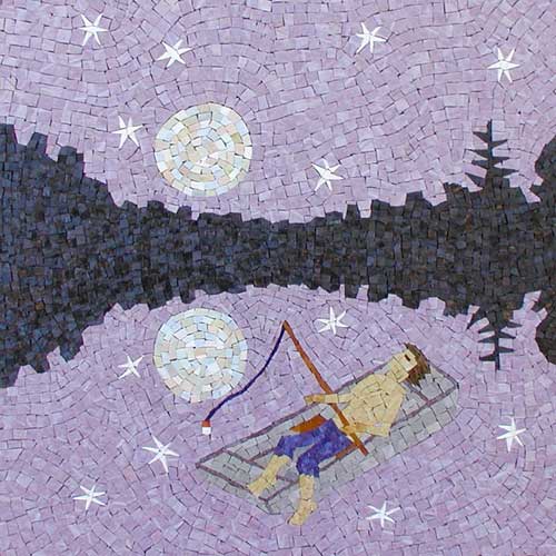 "Listening to Bullfrogs" Mosaic Art